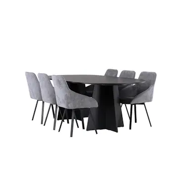 Spisegruppe Venture Home Bootcut med 6 stk Rosie Stoler