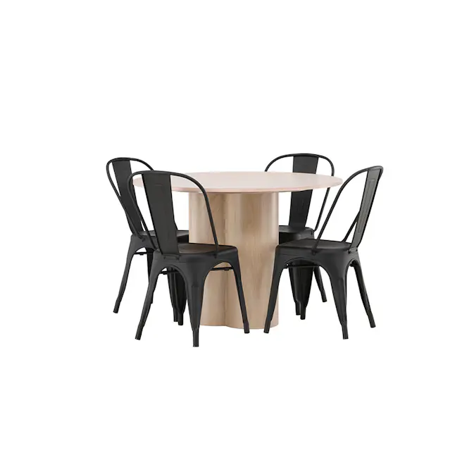 Spisegruppe Venture Home Olivia Natur med 4 Tempe Stoler