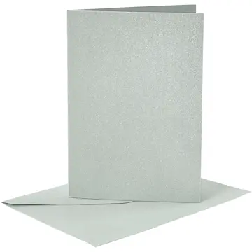 Kort Creativ Company og Perlemor Konvolutt Kortstr 10,5x15 cm Konvstr 11,5x16,5 cm 4 sett/1 Pk