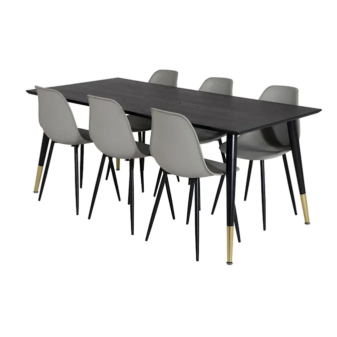 Spisegruppe Venture Home Dipp med 6 Polar Plast Stoler