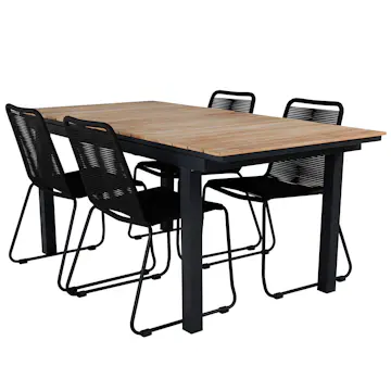 Spisegruppe Venture Home Mendi med 4 Levi Stoler