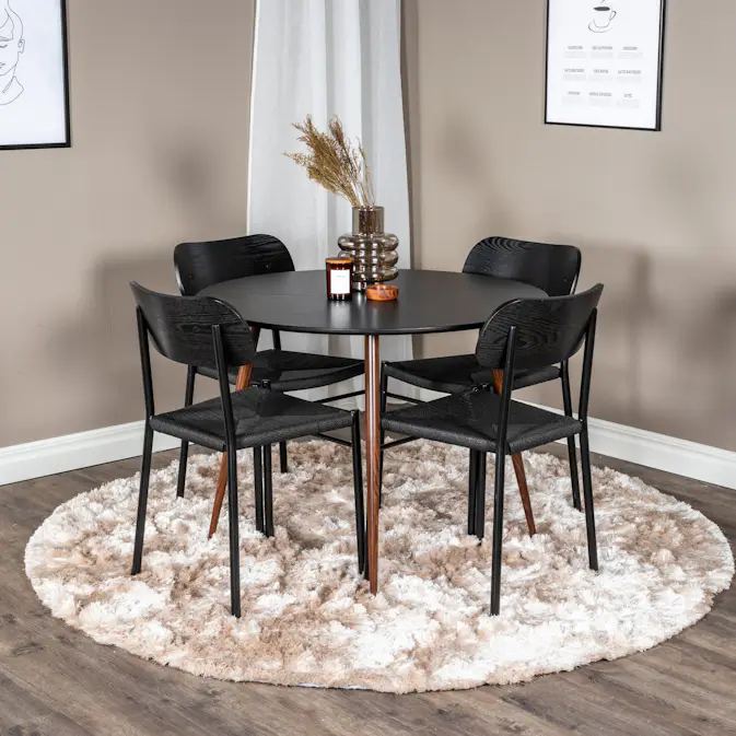 Spisegruppe Venture Home Plaza med 4stk Polly Stoler
