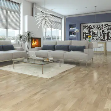 Parkettgulv Nordic Floor Ek Hvit Mattlakk 3-Stav