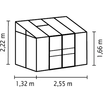 Drivhus Vitavia Ida 3,3 kvm med Sokkel