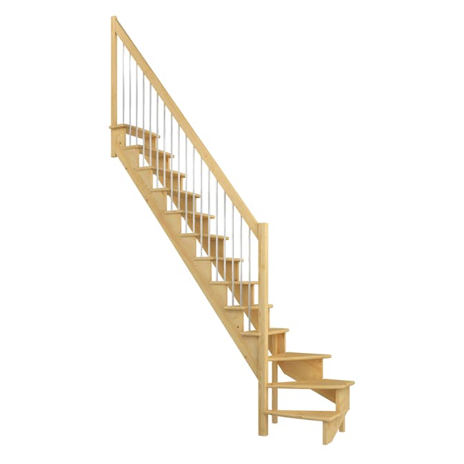 Plassbesparende Trapp Dolle Lyon med Vertikalt Metallrekkverk