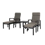 Reclinersett Krifon Aline 2x Stol + 2x Pall + Sidebord