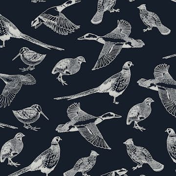Tapet Joules Hunting Birds French Navy