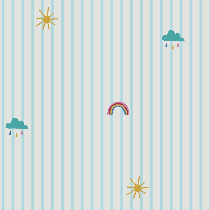 Tapet Joules Whatever The Weather Icons Haze Blue