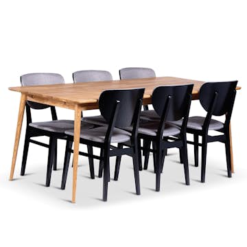 Spisegruppe Stenexpo Alborg med 6 Borgholm Stoler