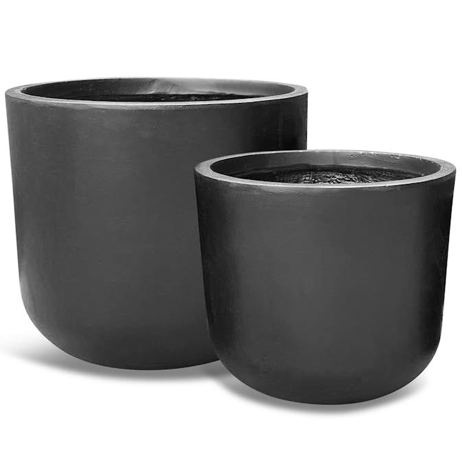 Krukke Lyfco Rund Stor og Sort 2-pk