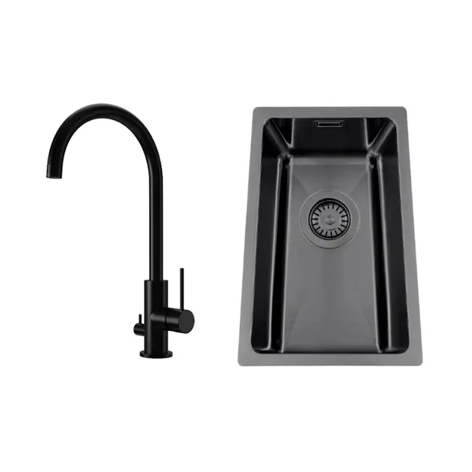 Kjøkkenvask Nordic Tech Titan 230 X med Kjøkkenbatteri Steel Equip D