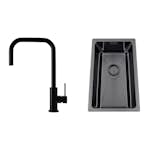 Kjøkkenvask Nordic Tech Titan 230 X med Kjøkkenbatteri Steel Accent Square