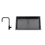 Kjøkkenvask Nordic Tech Titan 730 X med Kjøkkenbatteri Steel Accent Square D