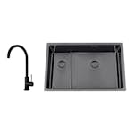 Kjøkkenvask Nordic Tech Titan 73 KHX Nickel med Kjøkkenbatteri Steel Equip D