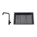 Kjøkkenvask Nordic Tech Titan 73 KHX Nickel med Kjøkkenbatteri Steel Mood Shadow