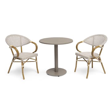 Cafésett Hillerstorp Näsby Ø70 cm med 2 stk Äppelhed Hagestoler