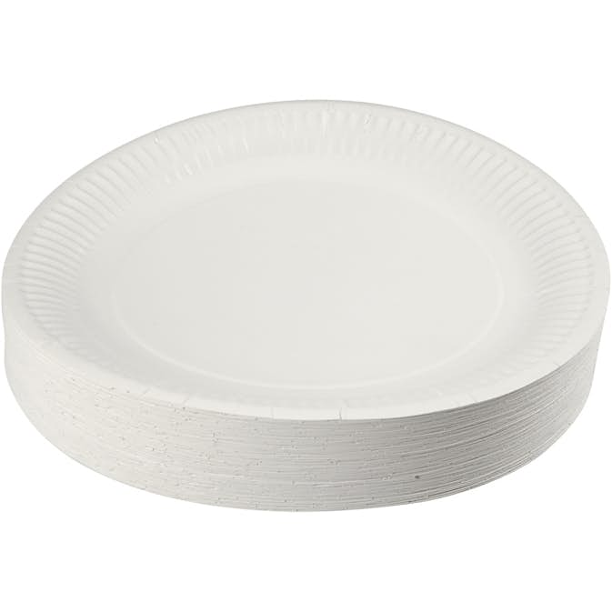 Papptallerkener Creativ Company Hvite 100 stk/1 Pk