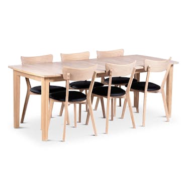 Spisegruppe Stenexpo Kivik med 6 Eksjö Stoler