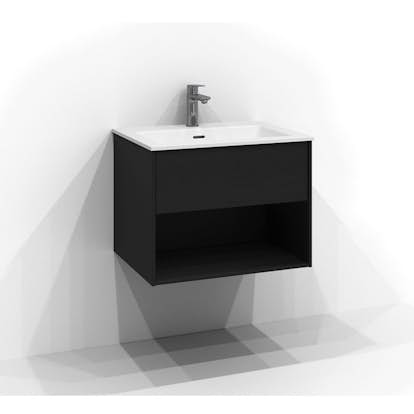 Tvättställsskåp Svedbergs Epos 60x45 med 1 Låda och Öppen Förvaring