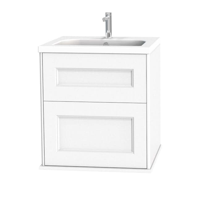 Tvättställsskåp Miller Badrum Kensington 60 med Lådor Vägghängd för Heltäckande Tvättställ