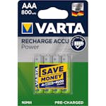 Batterier Varta Recharg. AAA 800 mAh 4-pk