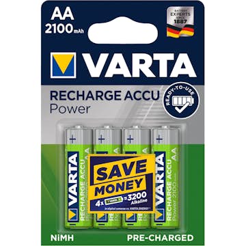 Batterier Varta Recharg. AA 2100 mAh 4-pk