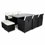 Spisegruppe Lyfco Skärhamn Sort med 10 Stoler