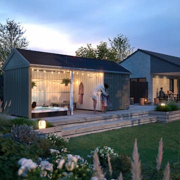 Utebod PLUS Classic Multi Hagehus 3 Moduler Dobbeldør Åpen 14,5m2