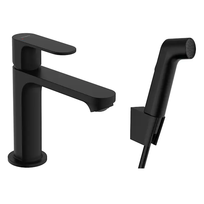 Servantbatteri Hansgrohe Rebris S 1-greps 110 med Bidethånddusj og Dusjslange 160 cm uten Bunnventil