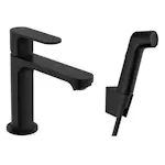 Servantbatteri Hansgrohe Rebris S 1-greps 110 med Bidethånddusj og Dusjslange 160 cm uten Bunnventil