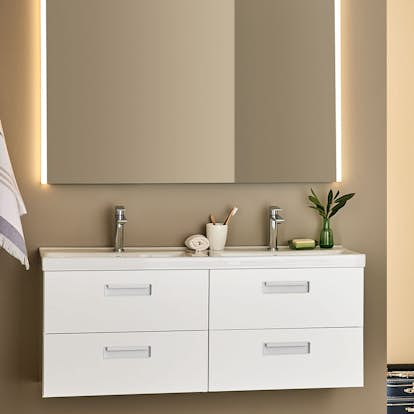 Tvättställsskåp Noro Relounge Vit Med Tvättställ