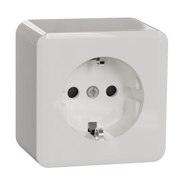 Stikkontakt Schneider Electric Exxact 1-Veis Utenpåliggende