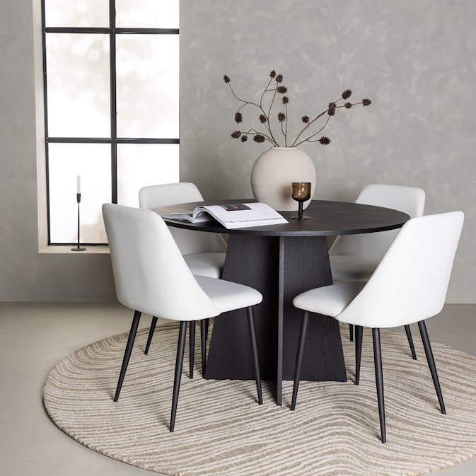 Spisegruppe Venture Home Bootcut Ø110 cm med 4 stk Night Stoler