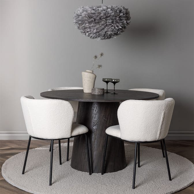 Spisegruppe Venture Home Lanzo Ø120 cm med 4 stk Edina Stoler