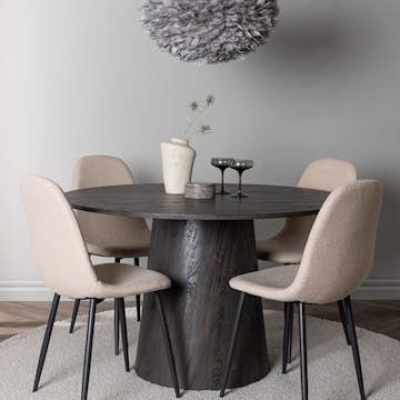 Spisegruppe Venture Home Lanzo Ø120 cm med 4 stk Polar Stoler