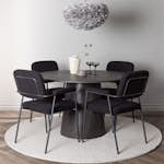 Spisegruppe Venture Home Lanzo Ø120 cm med 4 stk Yesterday Stoler