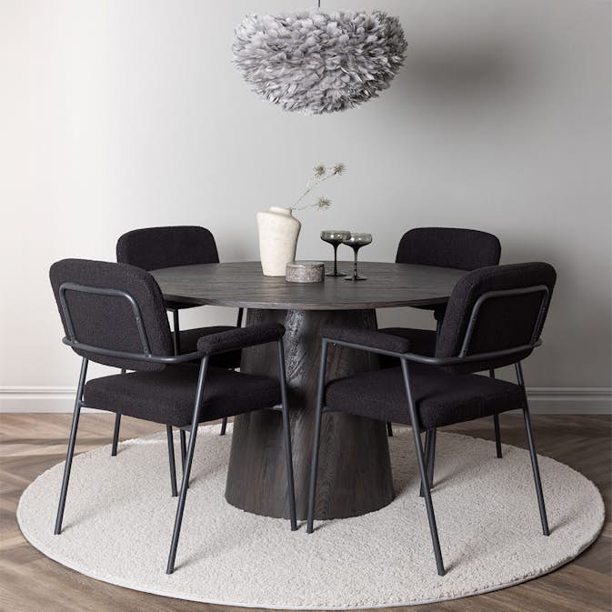 Spisegruppe Venture Home Lanzo Ø120 cm med 4 stk Yesterday Stoler