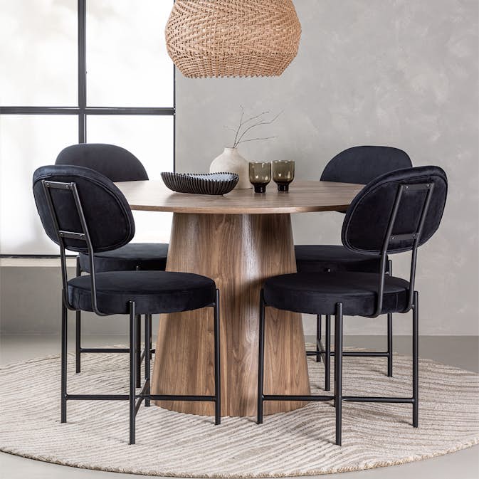 Spisegruppe Venture Home Lanzo med 6 Stella Stoler