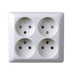 Stikkontakt Elko 4-Veis Uten jord RS Renhvit