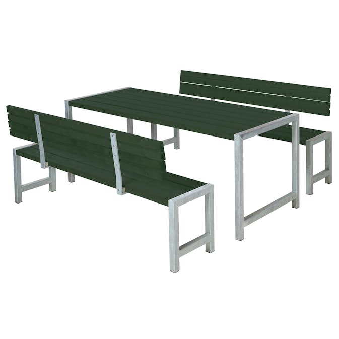 Hagebenksett PLUS Plank 186 cm Grønn