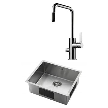 Kjøkkenpakke Tapwell Kjøkkenbatteri ARM887 og Kjøkkenvask 5040