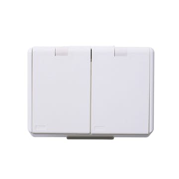 Stikkontakt Elko 2-Veis IP44 Med Lokk RS Renhvit