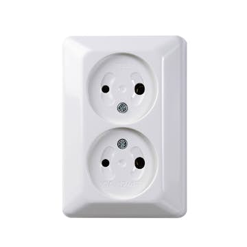 Stikkontakt Elko 2-Veis 12/48V RS Renhvit