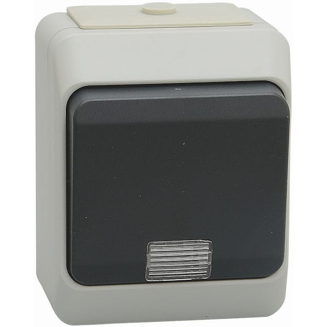 Bryter Malmbergs Nordic 1-Pol/trapp m/Lampe IP44