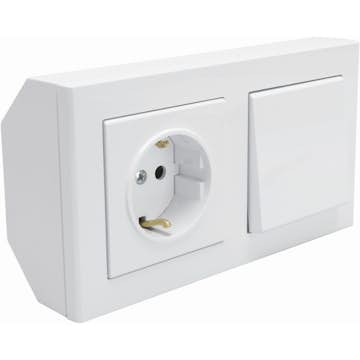 Hjørneboks Malmbergs Optima Bryter+Uttak