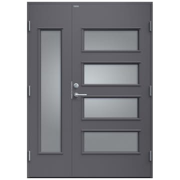 Ytterdør med Skåtefelt Diplomat Ebba Sotet Glass