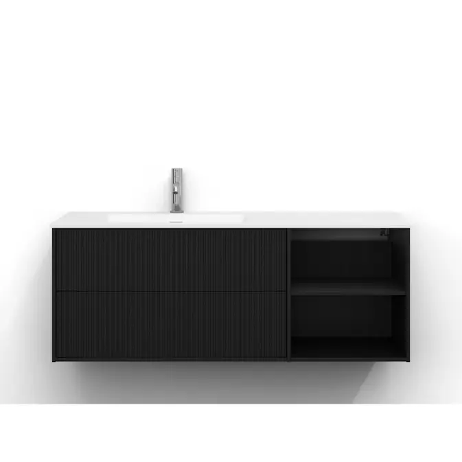 Tvättställsskåp Svedbergs Epos 120x45 med 2 Lådor och 2 Öppna Hyllor