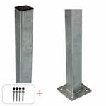 Stålstolpe PLUS med Fot og Stolpedeksel/Bolter 4,5 x 4,5 cm