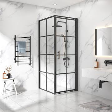 Dusjhjørne Lyfco Industri med Sprosser Rett Dør og Fast Vegg