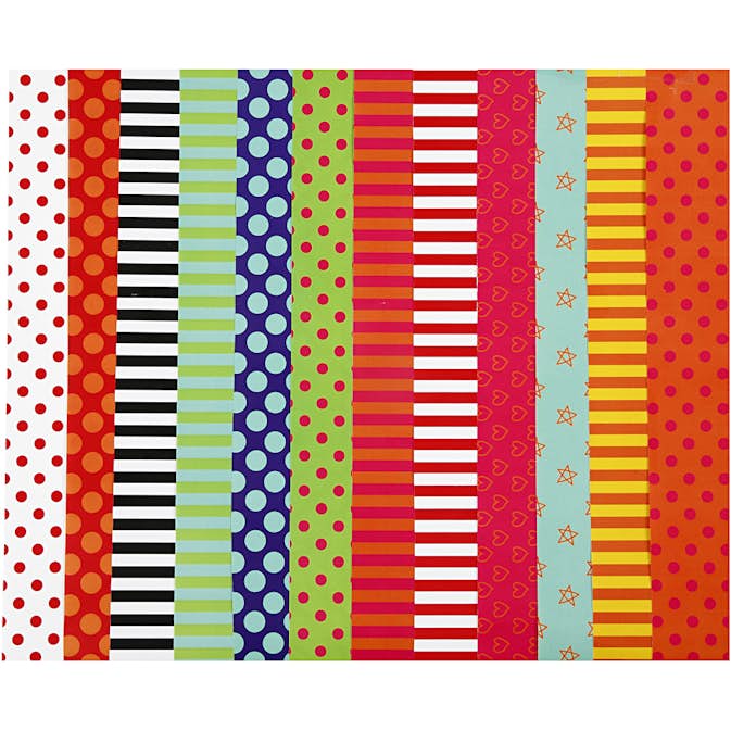 Glanspapir Creativ Company Ass Farger Mønstret 32x48 cm 100 Ass Ark/1 Pk